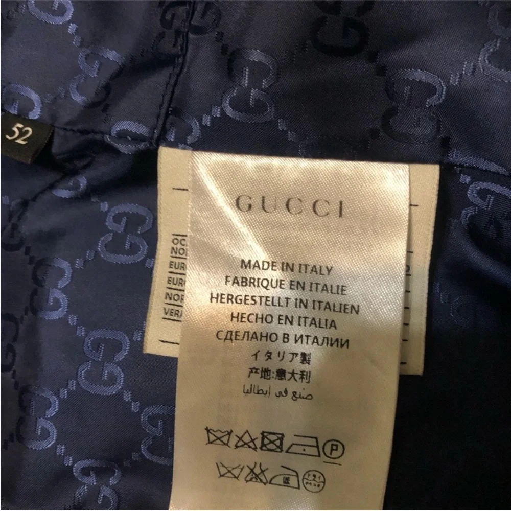 Gucci Navy blue Quilted Vest jacket made Italia